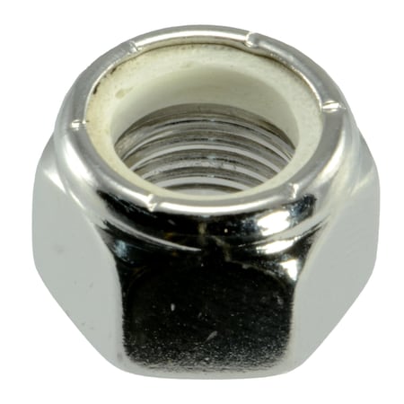 Midwest Fastener Nylon Insert Lock Nut, 7/16"-20, 18-8 Stainless Steel, Not Graded, Polished, 4 PK 33395